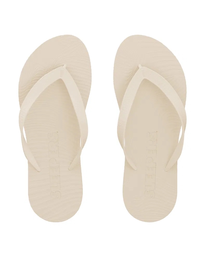 Slim Wide Strap Flip Flops - Eggnog - Sleepers 