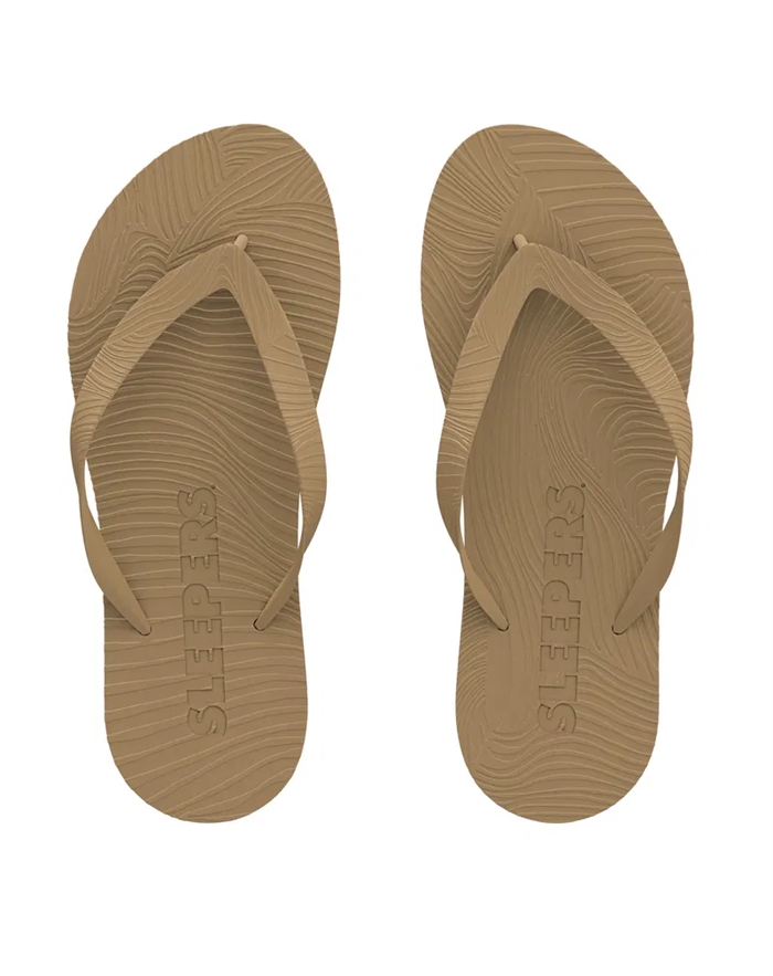 Slim Wide Strap Flip Flops - Sand - Sleepers 