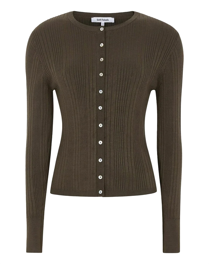 Soft Rebels - SRAitla Strik Cardigan - Slate