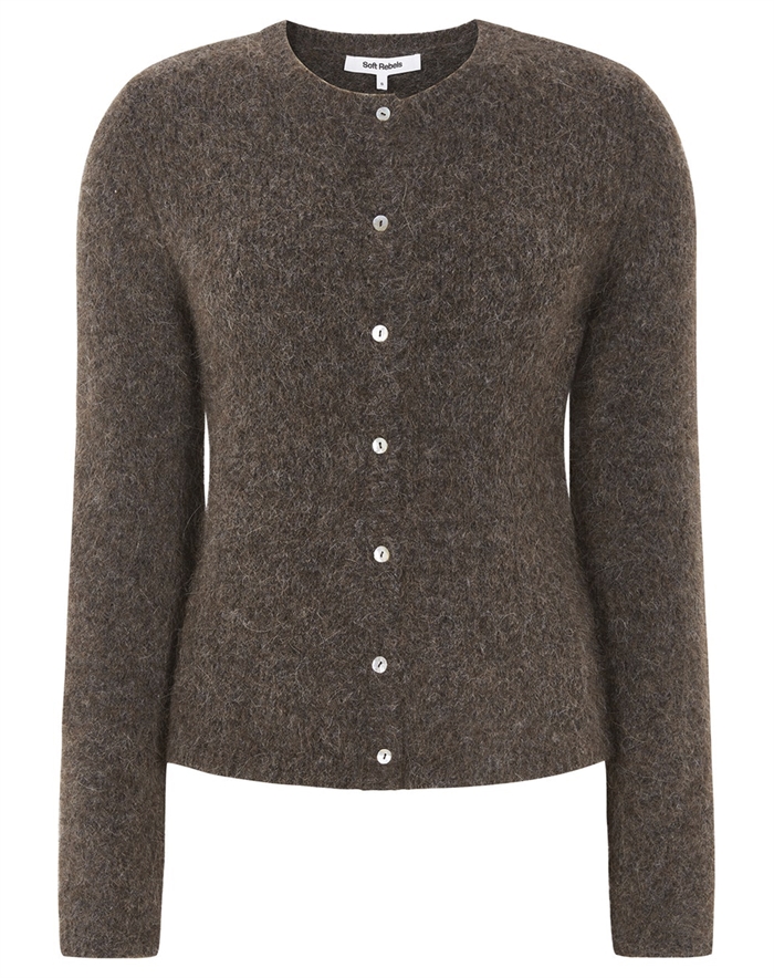 Soft Rebels - SRCamilla Cardigan Strik - Demitasse Melange