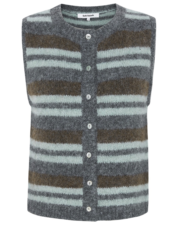Soft Rebels - SRCamilla Vest Striped - Puritan
