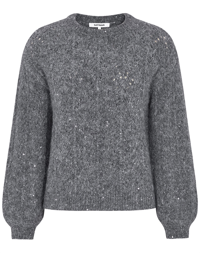 Soft Rebels - SRFrances Sequin Strik - Dark Grey Melange