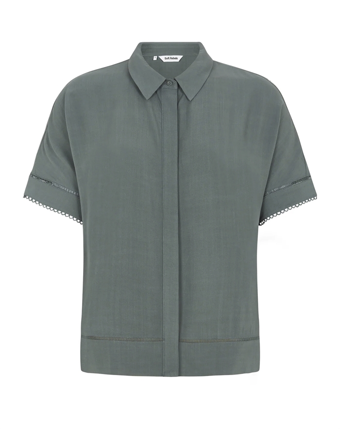 Soft Rebels - SRFreedom SS Skjorte - Balsam Green 