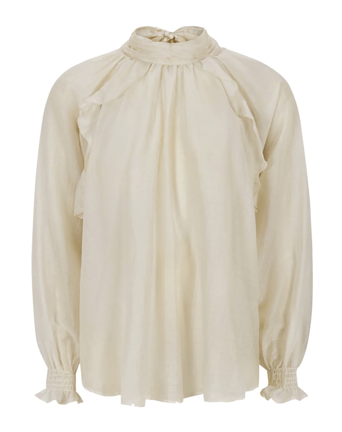 Soft Rebels - SRRachel Frill Bluse - Arctic Wolf