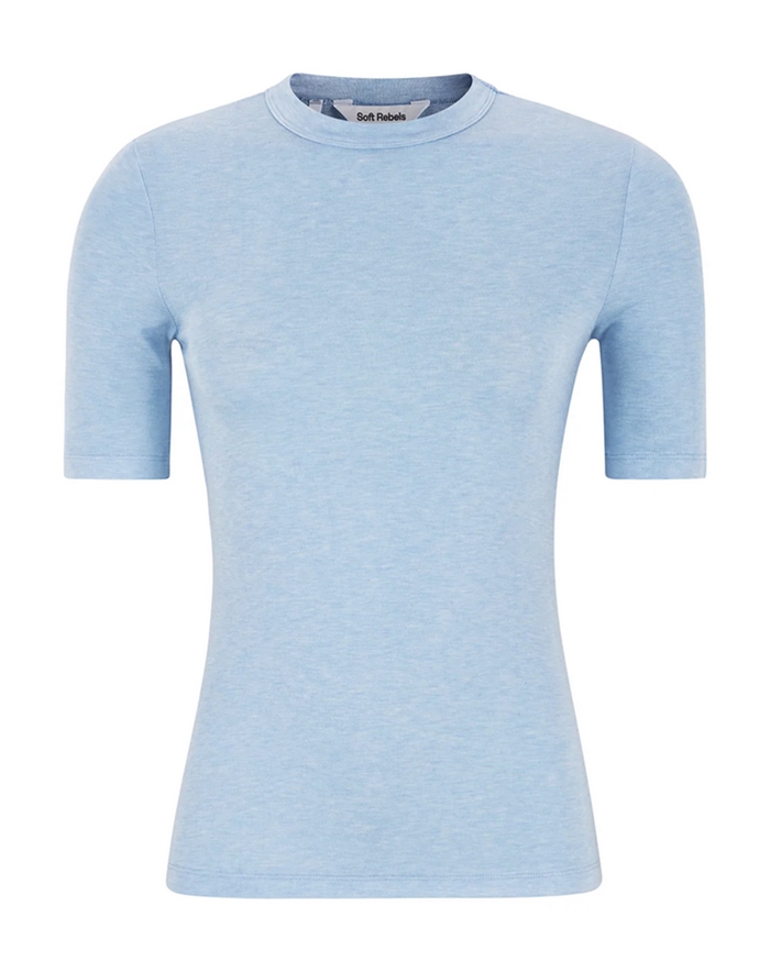 Soft Rebels - SRRoman SS Top - Cashmere Blue Melange 