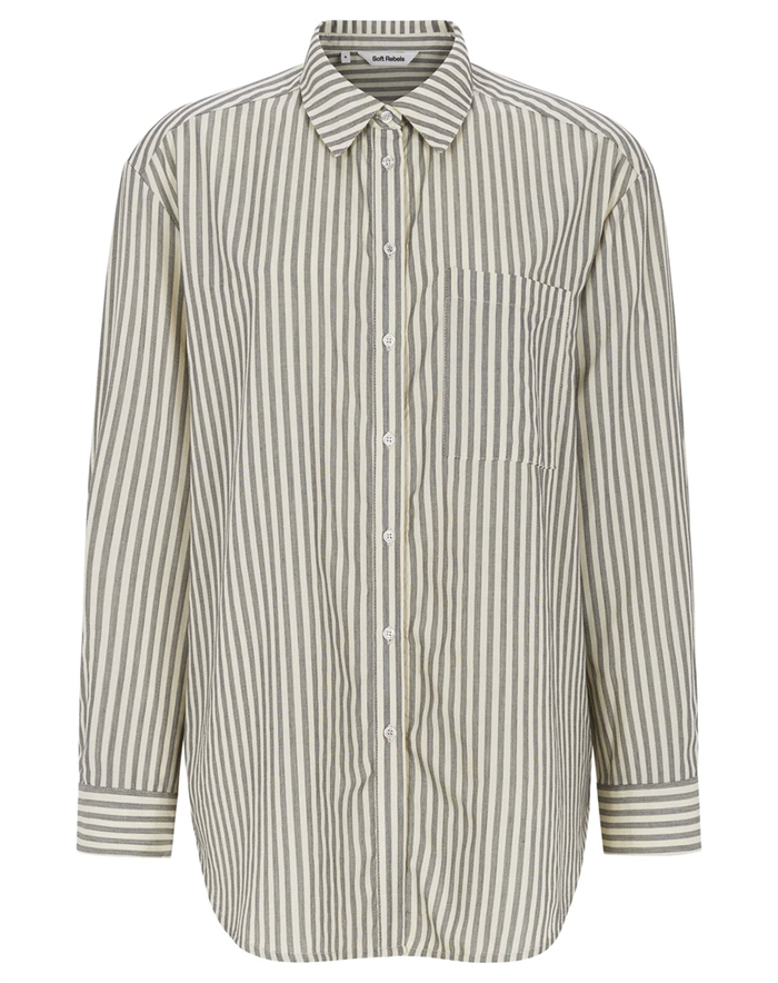 Soft Rebels - SRVeronica Striped Skjorte - Stripe Artic Wolf