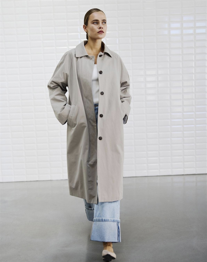 With Black - WBLPaola Midi CarCoat Frakke - Grey sand