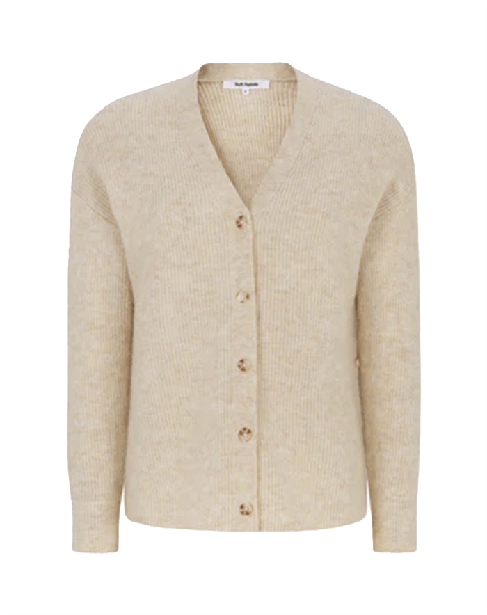 Soft Rebels - SRAlliy Strik Cardigan - Wood Ash Melange