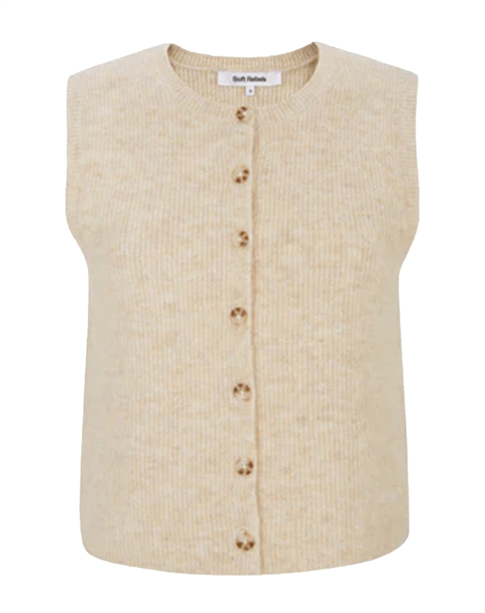 Soft Rebels - SRAlliy Strik Vest - Wood Ash Melange