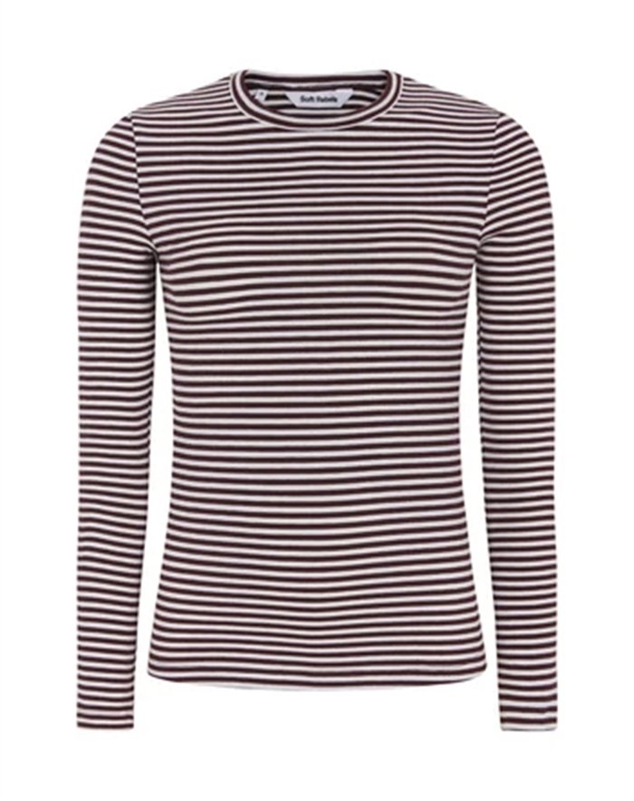 Soft Rebels - SRFenja Stripe Langærmet Trøje - Vinyard Wine