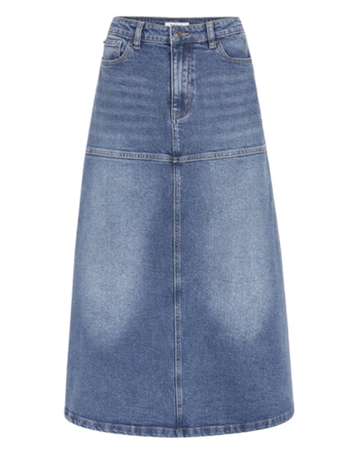 Soft Rebels - SRWilla Midi Denim Nederdel - True Blue
