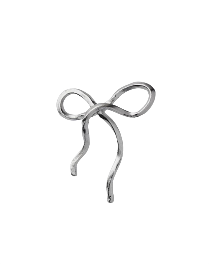 Stine A - Flow Bow Single Ørering - Sølvfarvet