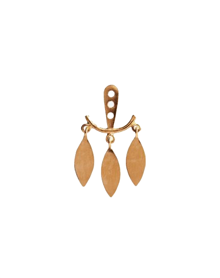 Stine A - Dancing Three Leaves Behind Ear Single Ørering - Guldfarvet