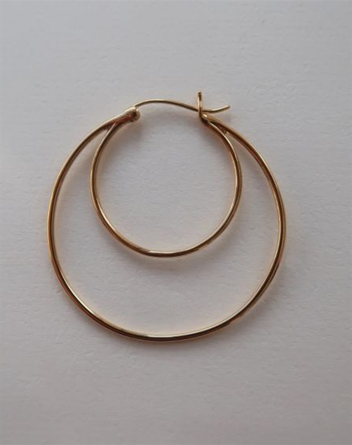 Stine A - Double Creol Grande Single Ørering - Guldfarvet