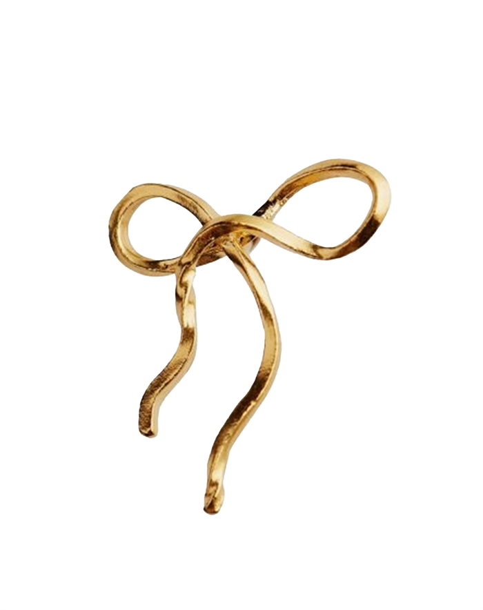 Stine A - Flow Bow Single Ørering - Guldfarvet
