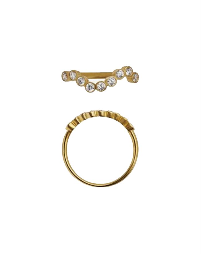 Stine A - Midnight Sparkle Ring - Guldfarvet