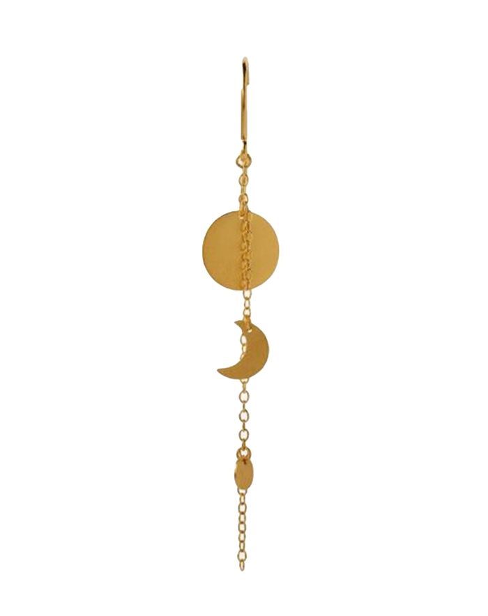Stine A - Sun And Moon With Chain Single Ørering - Guldfarvet