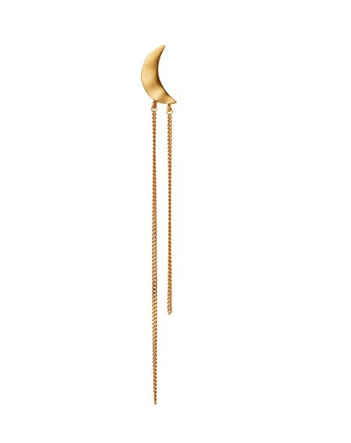 Stine A - Bella Moon Long Chains Ørering - Guldfarvet