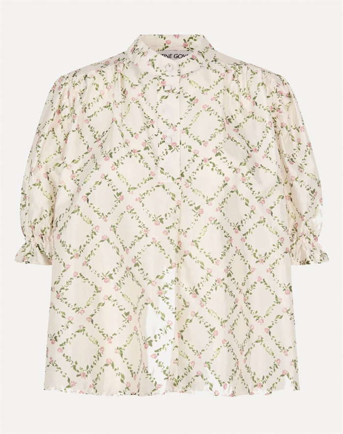 Stine Goya - Flat Texture Bluse - Sakura Check Pink