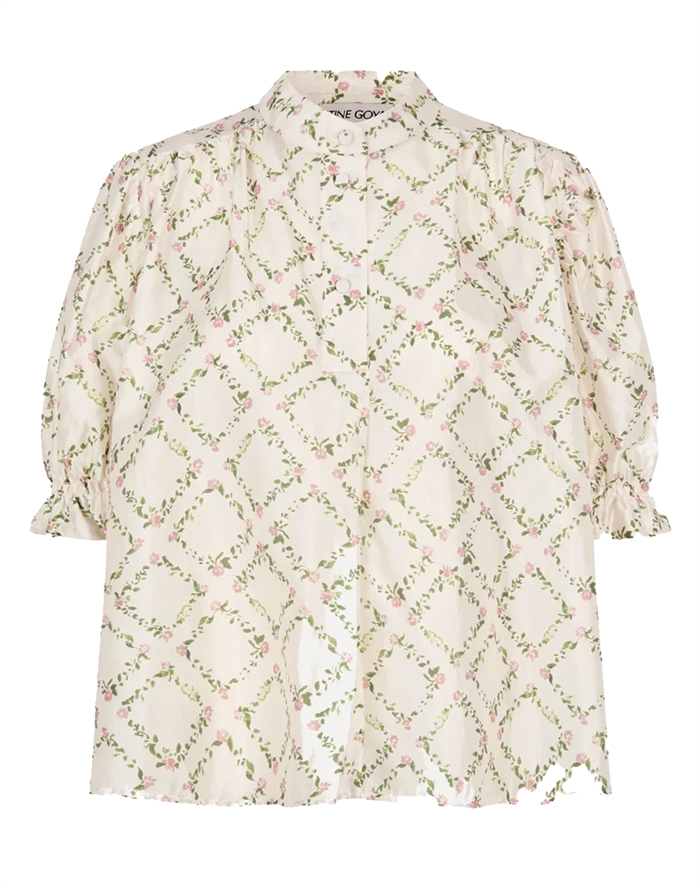 Stine Goya - Flat Texture Bluse - Sakura Check Pink