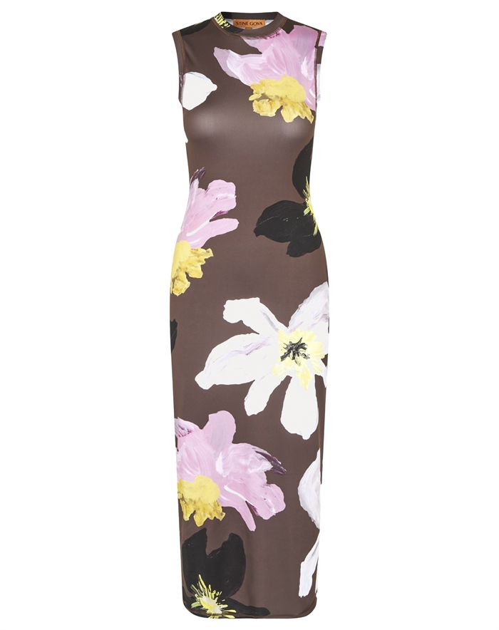 Stine Goya - Elastic Tank Crewneck Kjole - Wild Flower