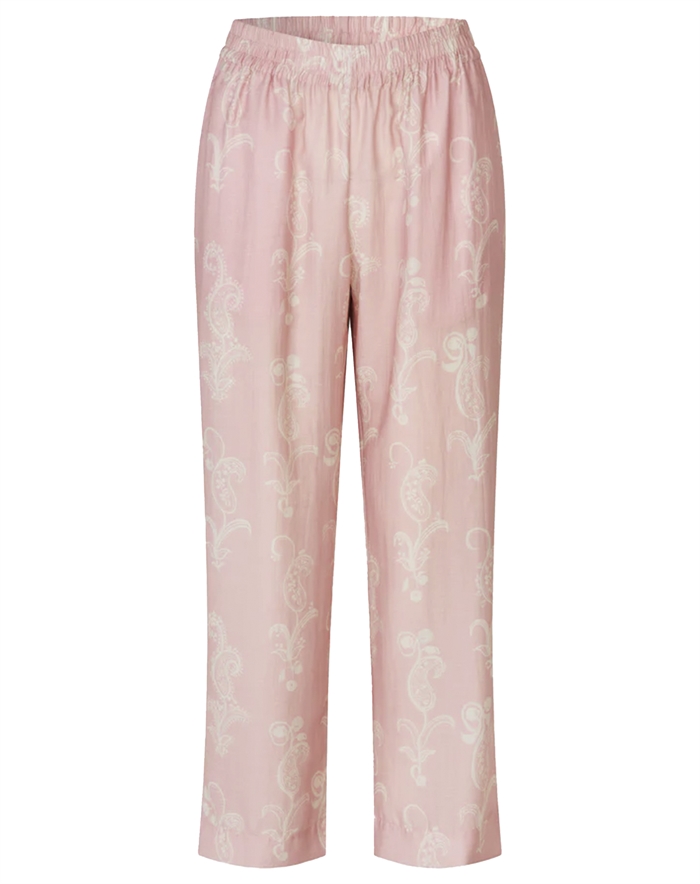 Stine Goya - Elasticated Waistband Cropped Pants - Cherries On A Paisley