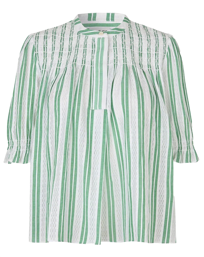 Stine Goya - Smocked Gathered Top - Smocked Stripes