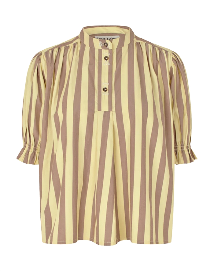 Stine Goya - Striped Smocked Gathered Top - Equestrian Sun 