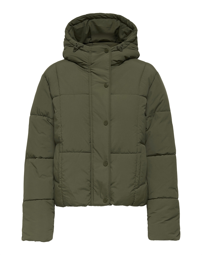 JDY - JDYWonder Short Hood Puffer Jakke - Ivy Green 