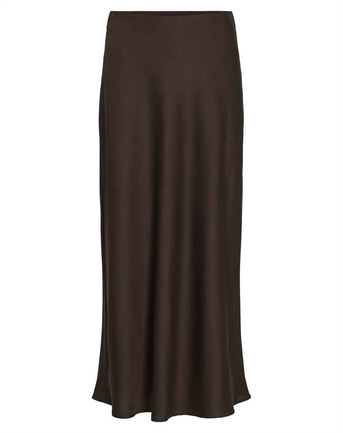 Vila - VIEllette Midi Nederdel - Coffee Bean