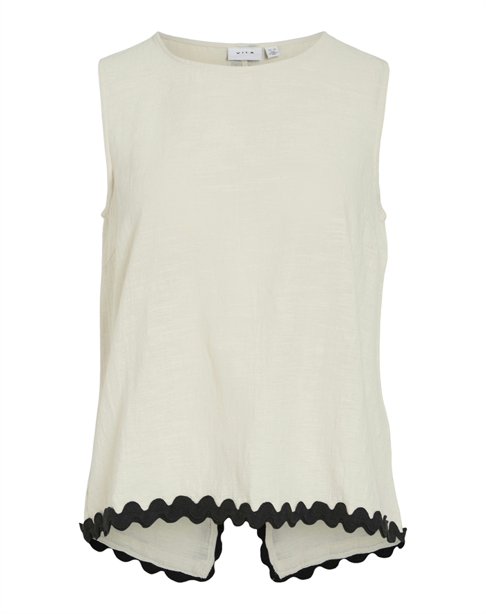 Vila - Manda Wavy Top - Birch/Black