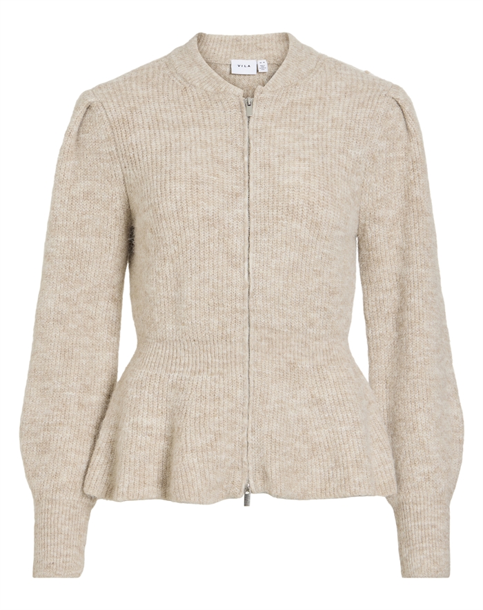 Vila - VIGracie Peplum Zip Strik - Natural Melange 
