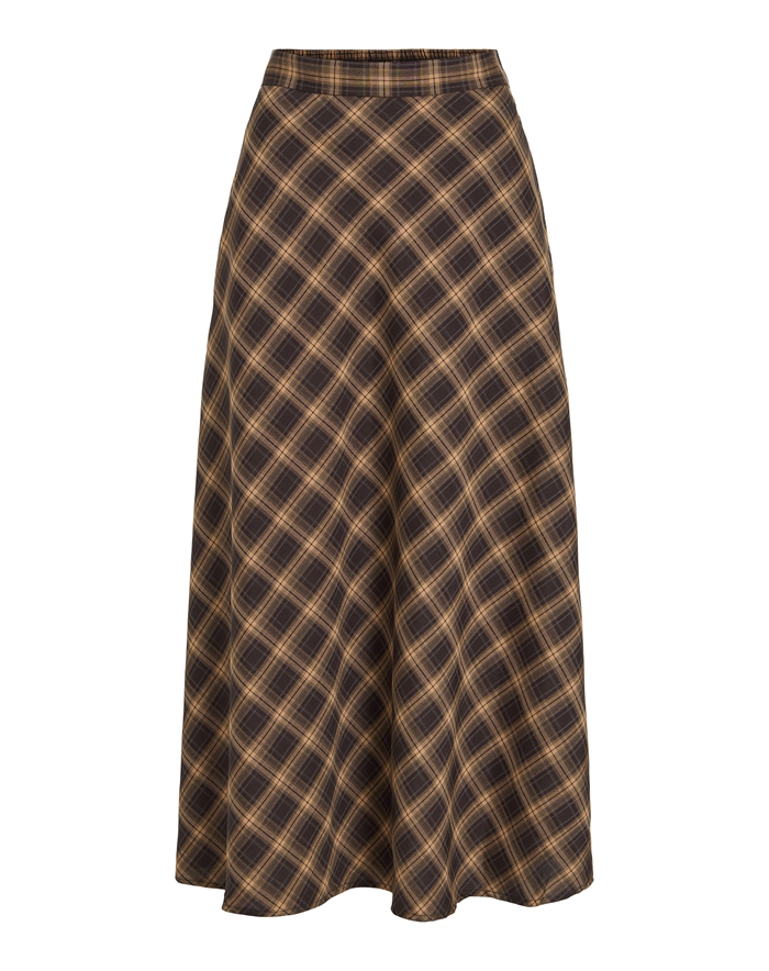 Vila - VILene Check Ankle Nederdel - Nomad/Coffee Bean 