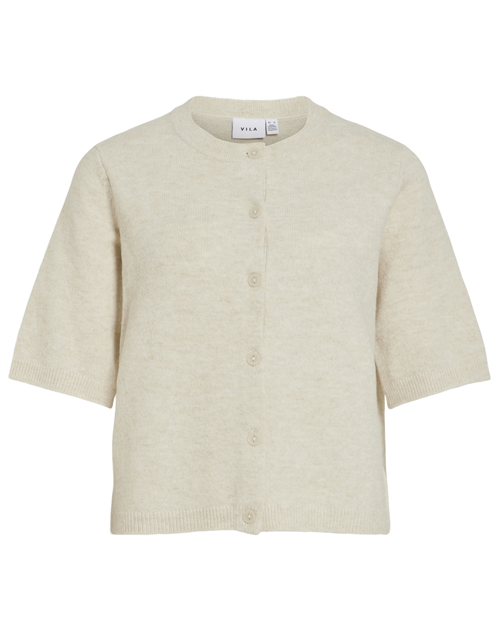 Vila - VILiga O-Neck Strik Cardigan - Birch/Melange 