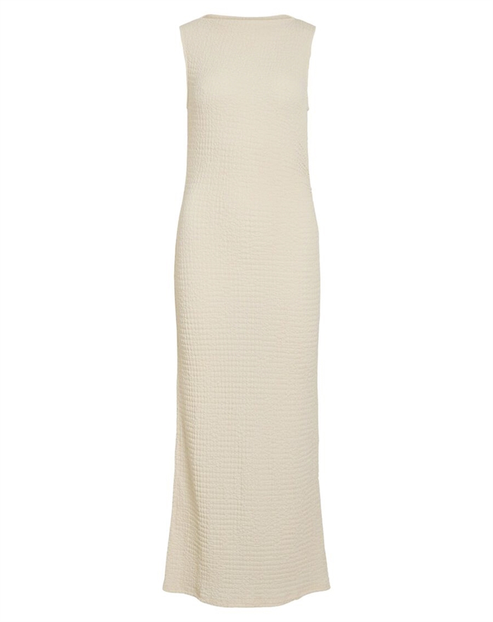 Vila - VIMergena Boat Neck Midi Kjole - Birch