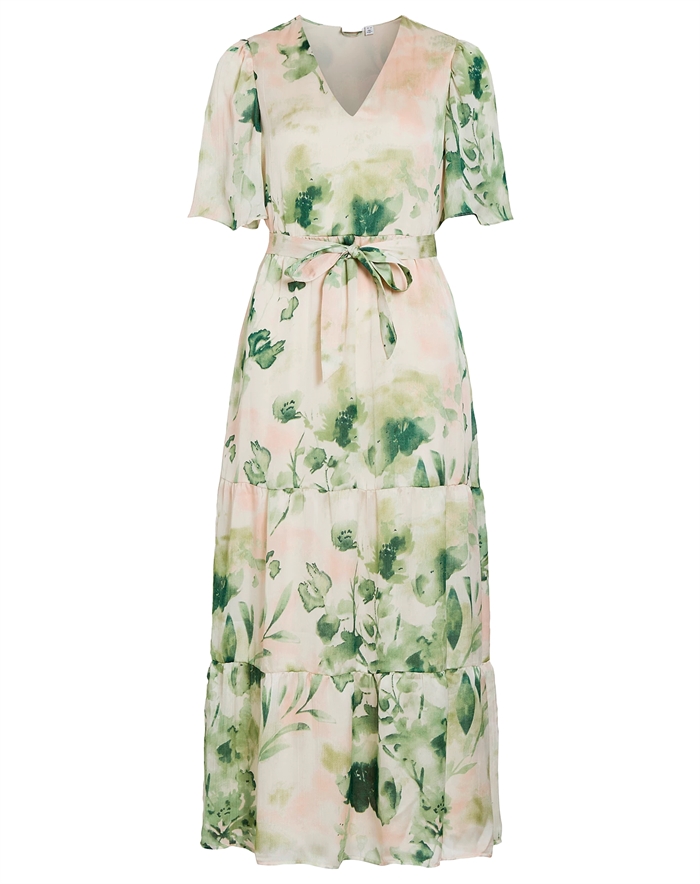 Vila - VIMolina V-Neck 2/4 Ankle Kjole - Birch/Molina