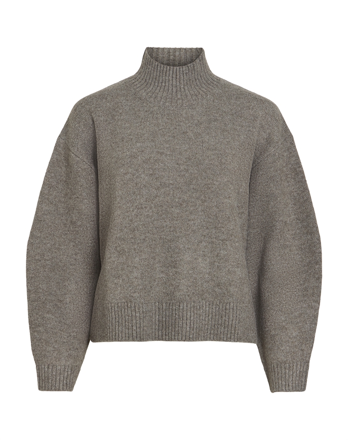 Vila - VISia High Neck Pulover Strik - Falcon 