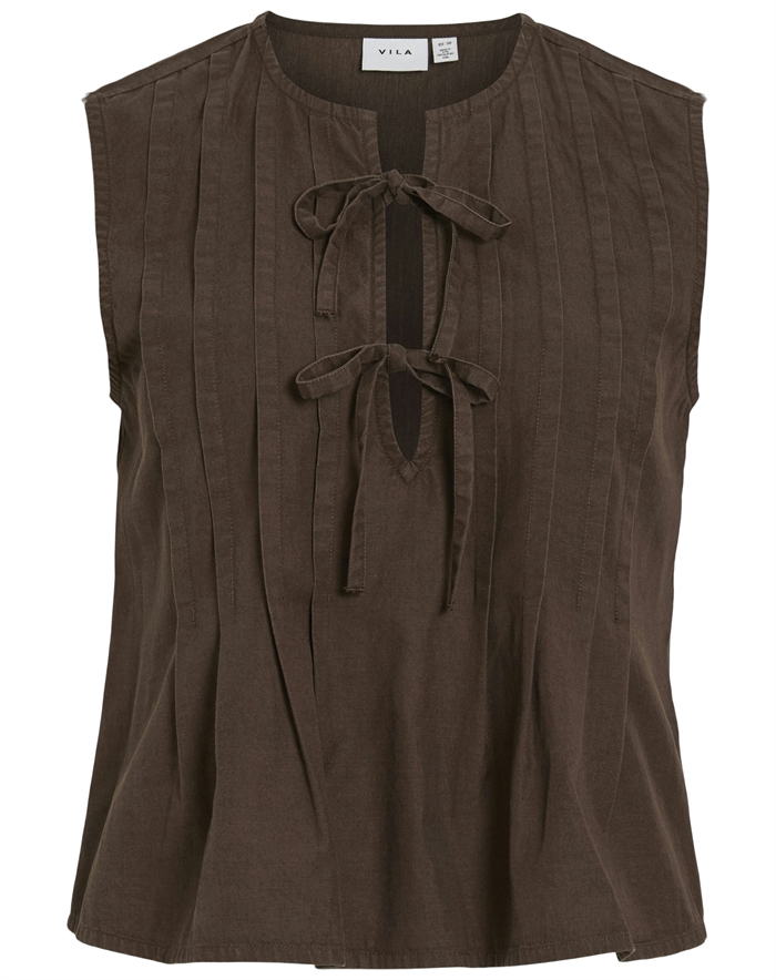 Vila - VITevira Tiestring Top - Slate Black