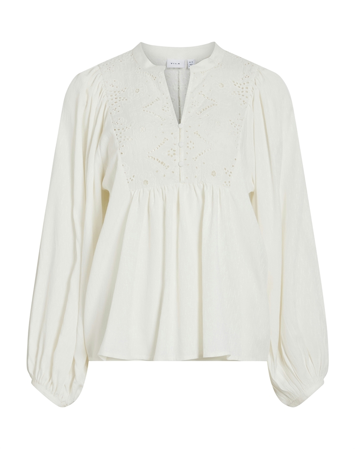 Vila - VITyra Lace Bluse - Snow White