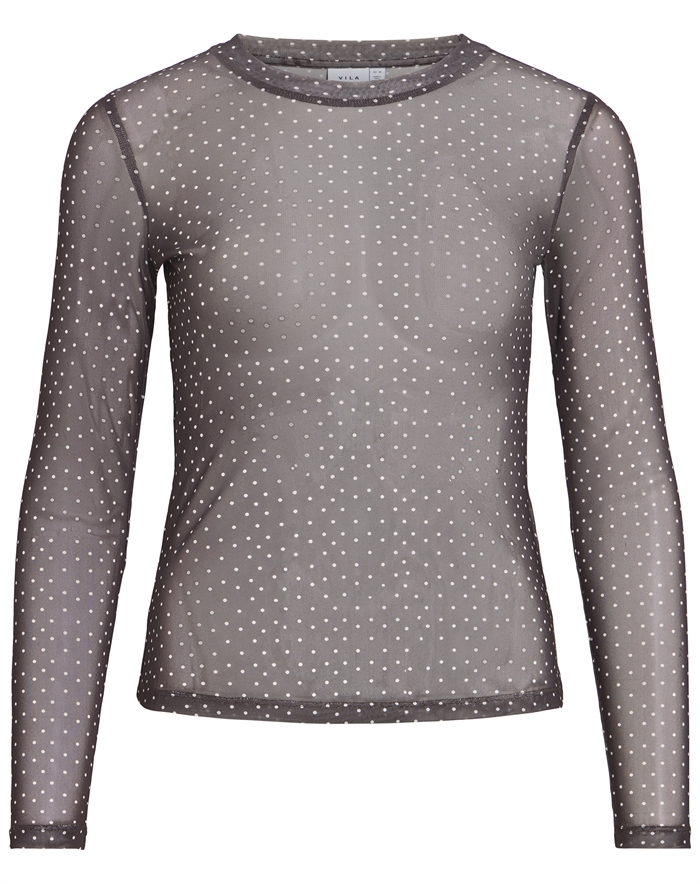 Vila - VIVolettis Doa Mesh Bluse - Raisin