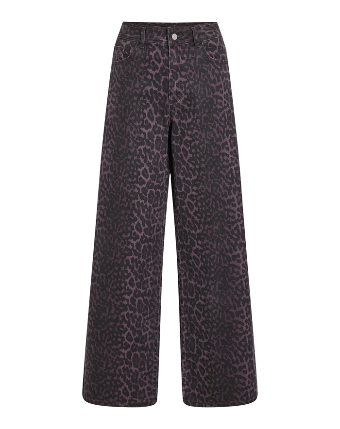 Vila - ViChia Colorful Leo Jeans - Fig Leopard
