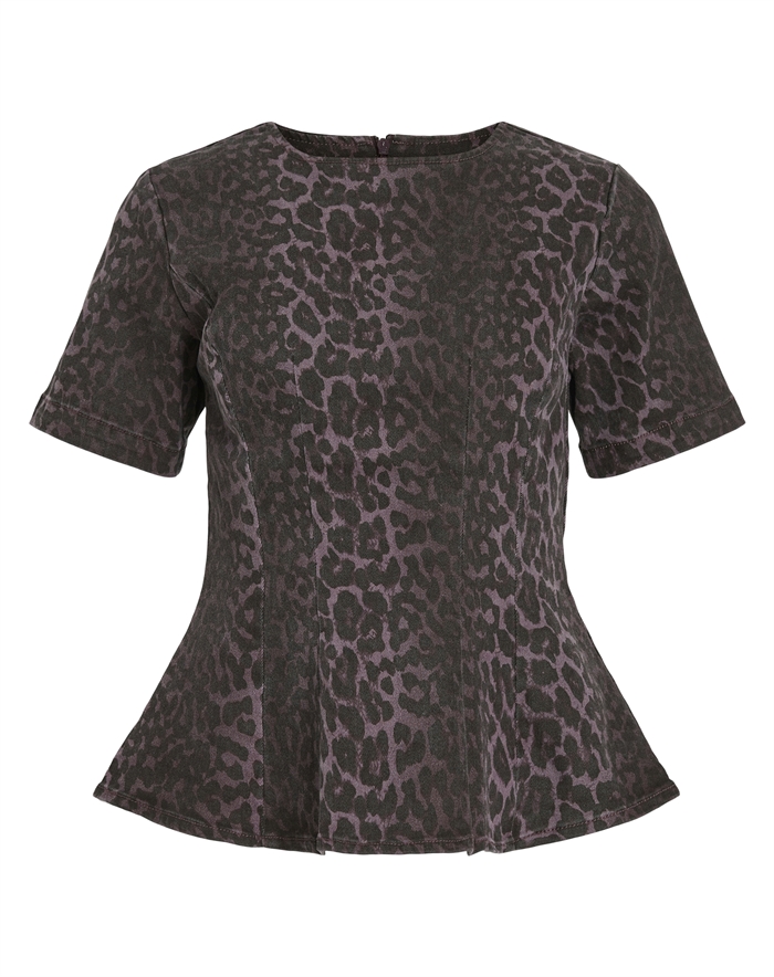 Vila - ViChia Sinched Waist Bluse - Fig Leopard