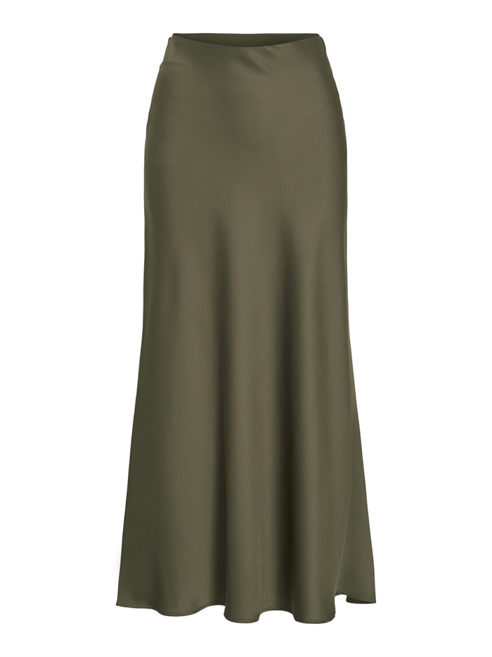 Vila - VIEllette HW Midi Nederdel - Dusty Olive