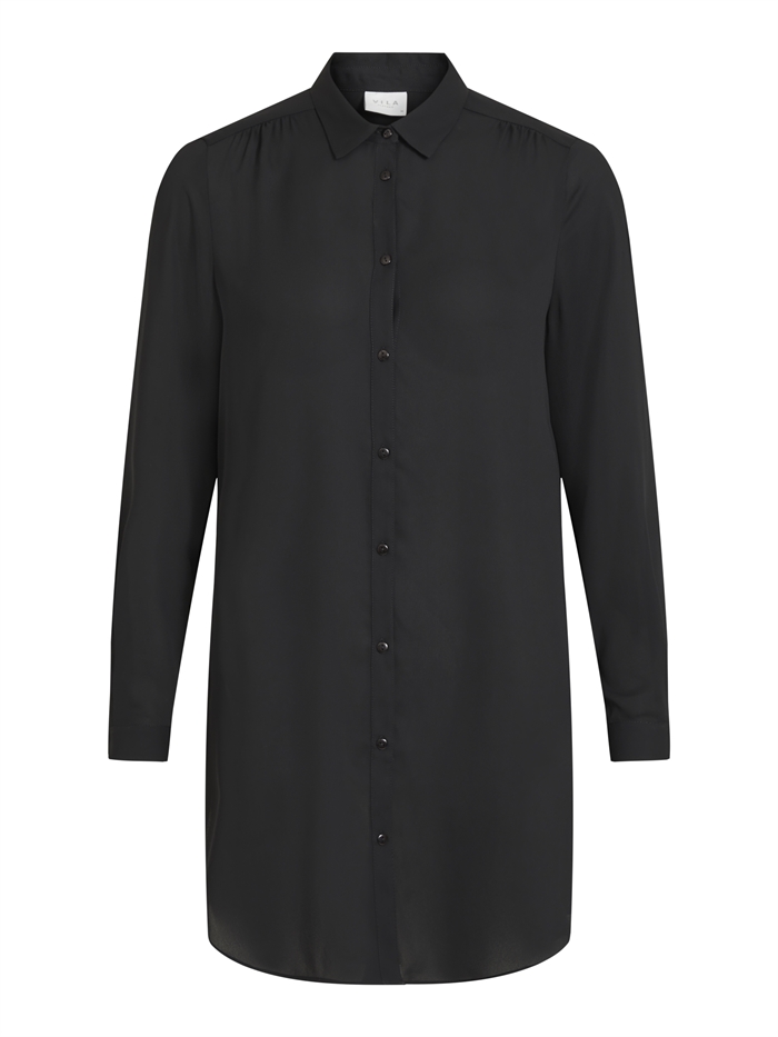 Vila - VILucy Button L/S Tunic Skjorte - Black