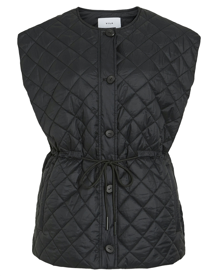 Vila - VIBenji Quilted Vest - Black Beauty 