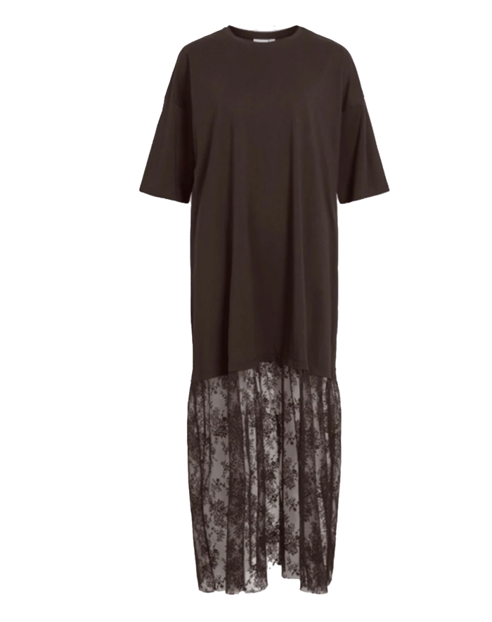 Vila - VIKata Oversize Lace Kjole - Coffee Bean