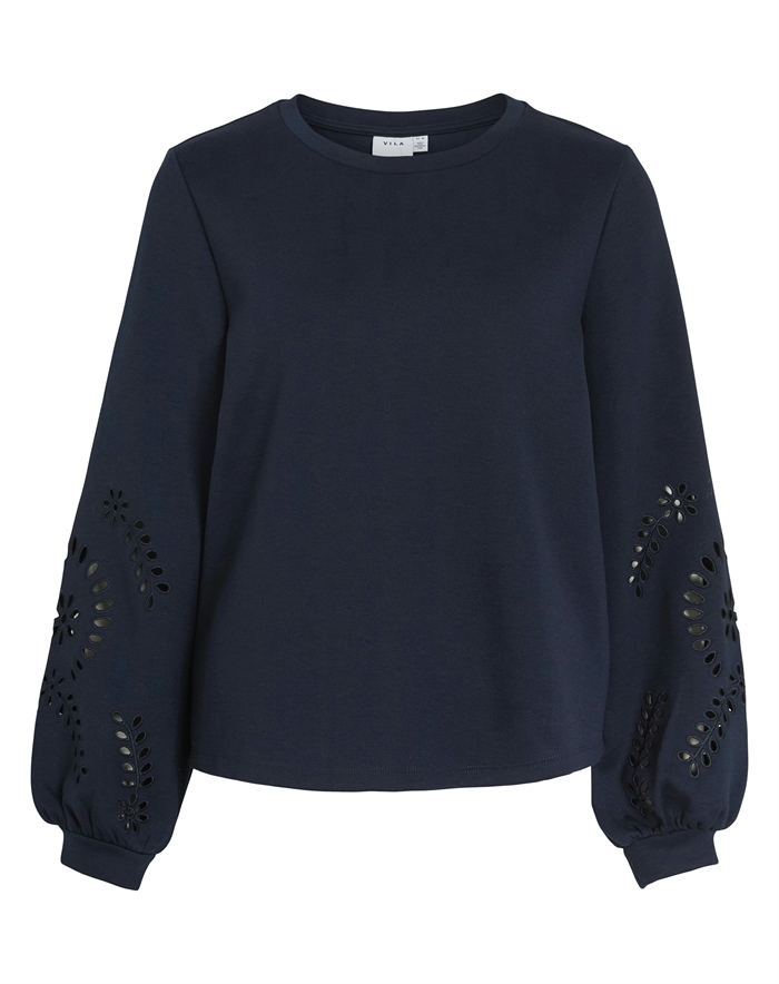 Vila - VISandy Detail Sweatshirt - Navy Blazer