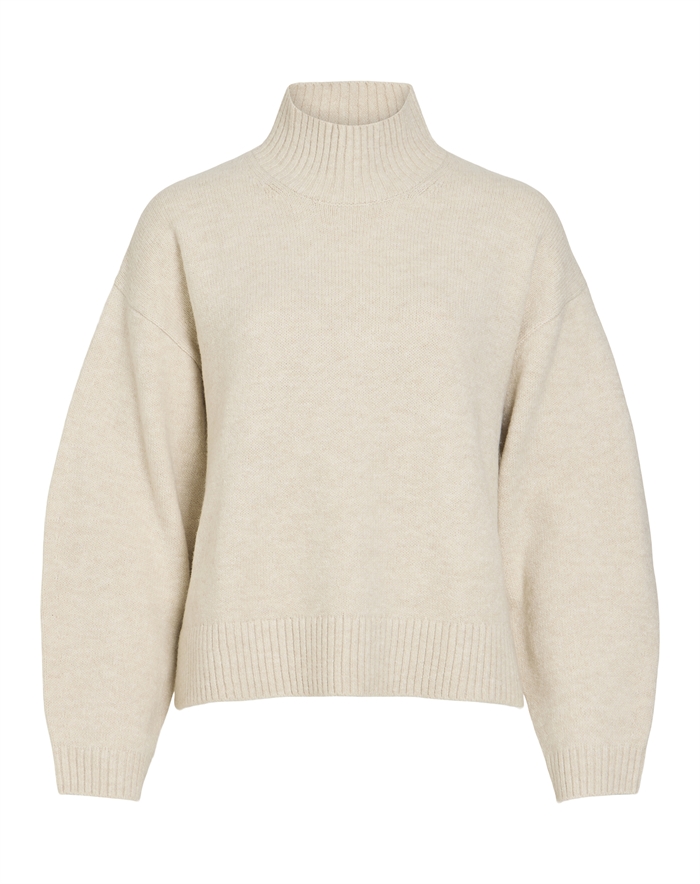 Vila - VISia High Neck Pulover Strik - Birch