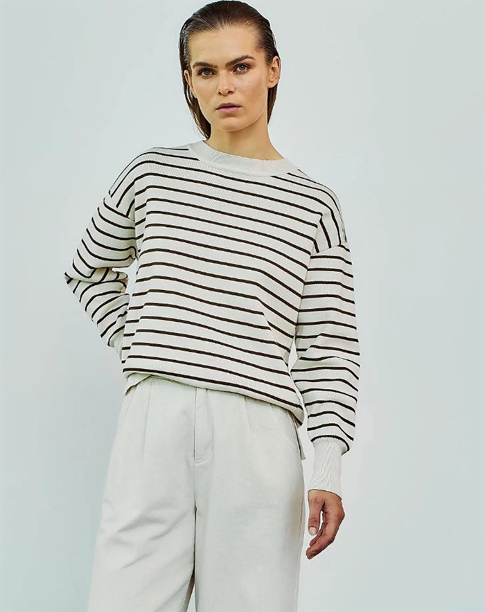Barbara Striped Pullover Strik - WITHBLACK