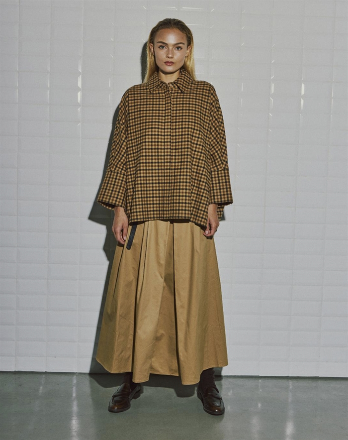Withblack - WBLHeather Midi Nederdel - Dark Camel